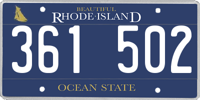 RI license plate 361502