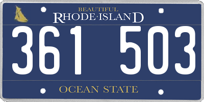 RI license plate 361503