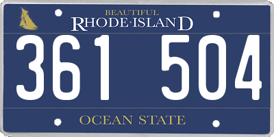 RI license plate 361504