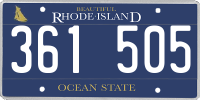 RI license plate 361505
