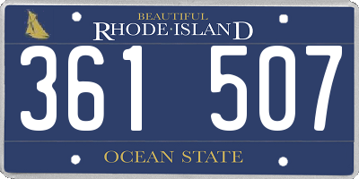 RI license plate 361507
