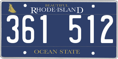 RI license plate 361512