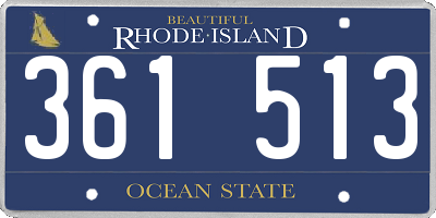 RI license plate 361513
