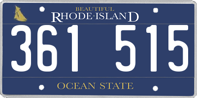 RI license plate 361515
