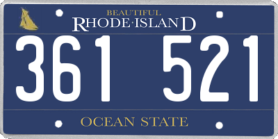 RI license plate 361521