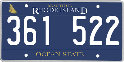 RI license plate 361522