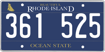 RI license plate 361525