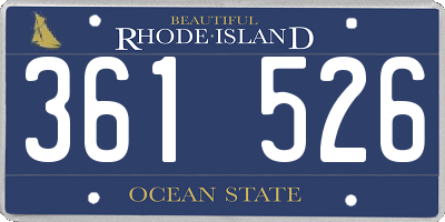 RI license plate 361526