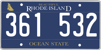 RI license plate 361532
