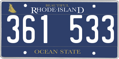 RI license plate 361533
