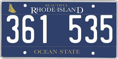 RI license plate 361535