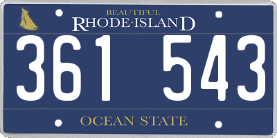RI license plate 361543