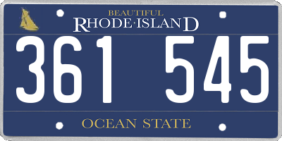 RI license plate 361545