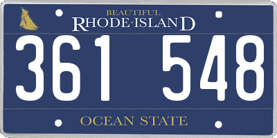 RI license plate 361548