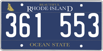 RI license plate 361553