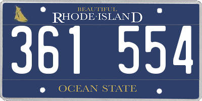 RI license plate 361554