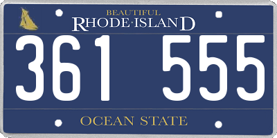 RI license plate 361555