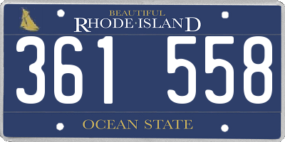 RI license plate 361558