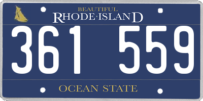 RI license plate 361559