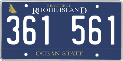 RI license plate 361561