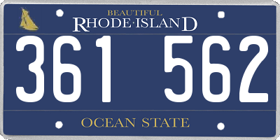 RI license plate 361562