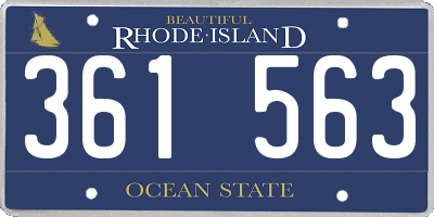 RI license plate 361563