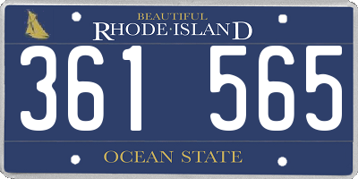 RI license plate 361565