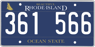RI license plate 361566