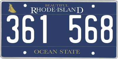 RI license plate 361568