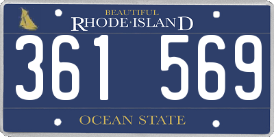RI license plate 361569