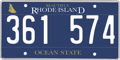RI license plate 361574