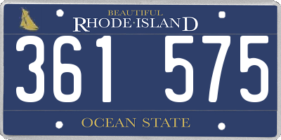 RI license plate 361575