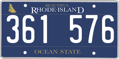 RI license plate 361576