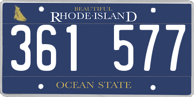 RI license plate 361577
