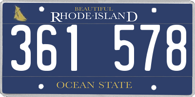 RI license plate 361578