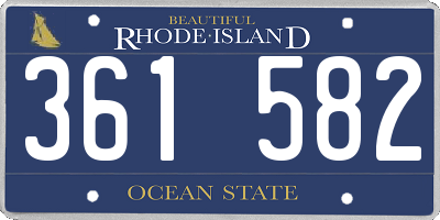RI license plate 361582
