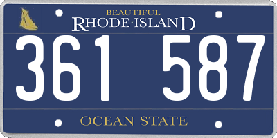 RI license plate 361587