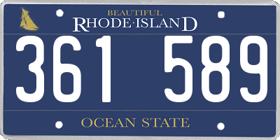 RI license plate 361589