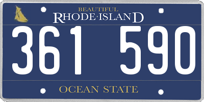 RI license plate 361590