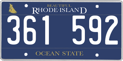 RI license plate 361592