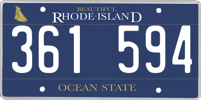RI license plate 361594