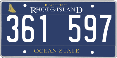 RI license plate 361597