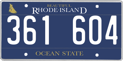 RI license plate 361604