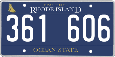 RI license plate 361606
