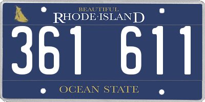 RI license plate 361611