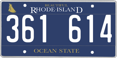 RI license plate 361614