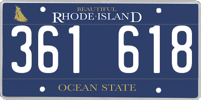 RI license plate 361618