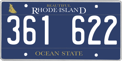 RI license plate 361622