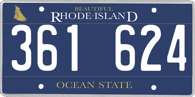 RI license plate 361624
