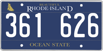 RI license plate 361626